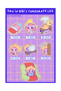 day in bibi's corporate life sticker sheet