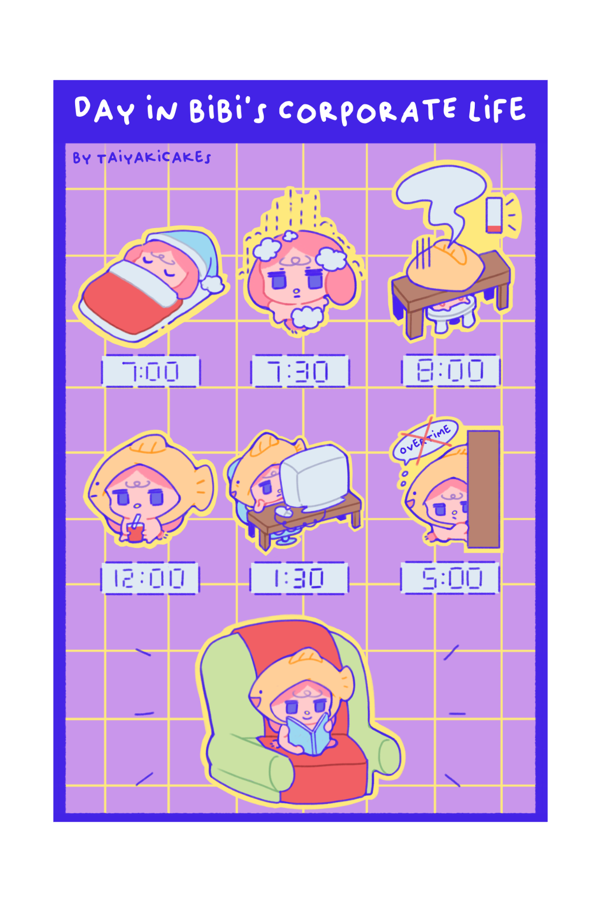 day in bibi's corporate life sticker sheet